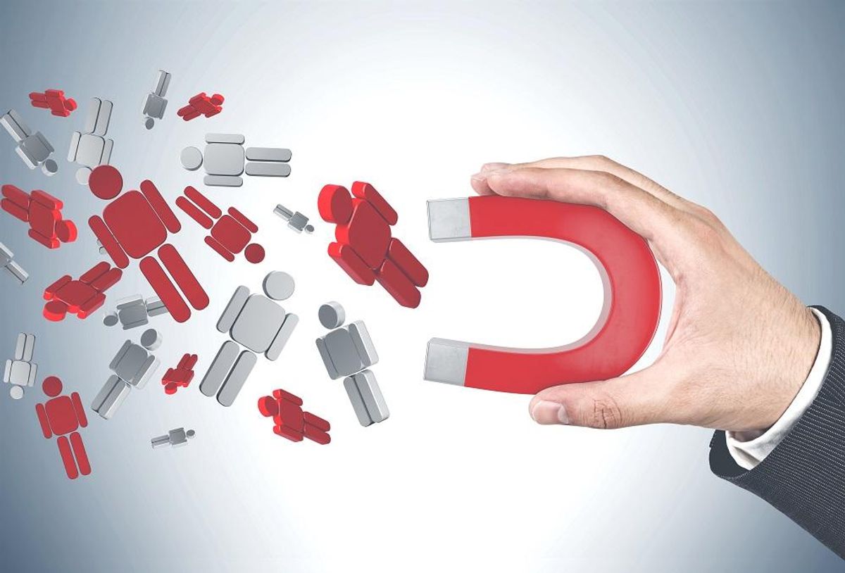 attracting people with magnet