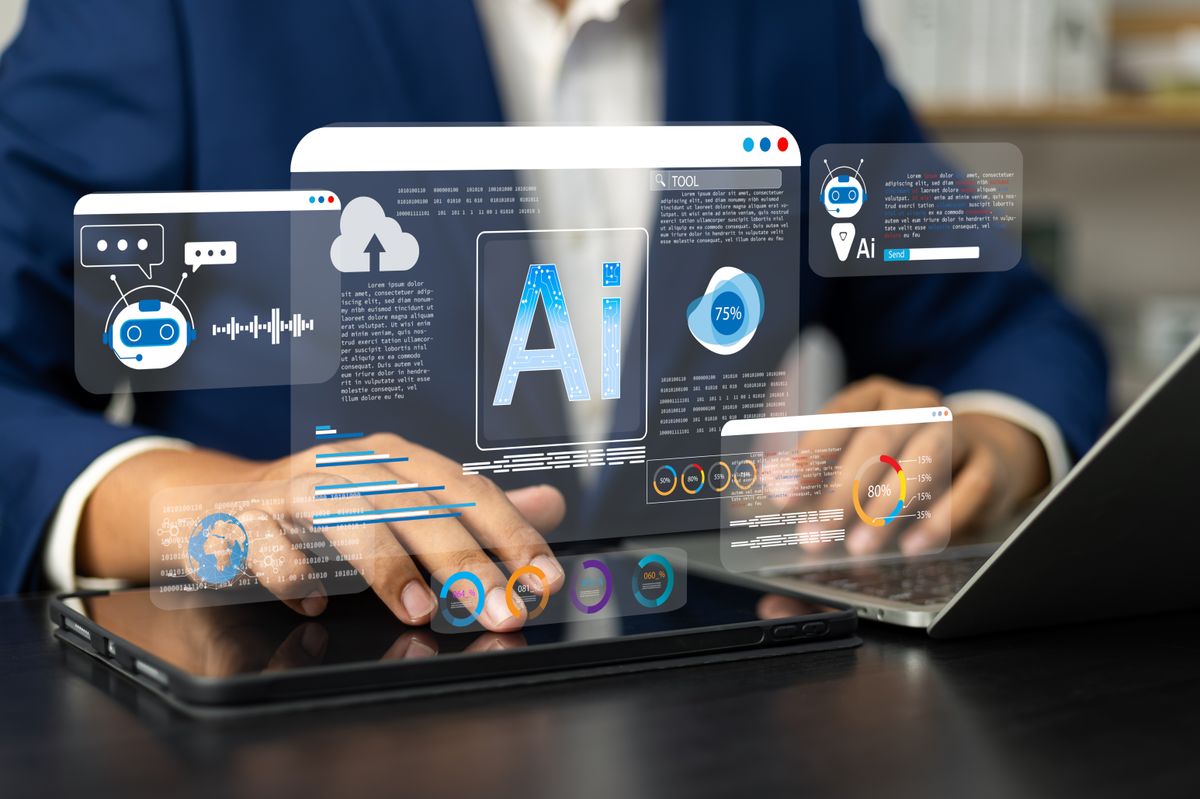 Businessman use artificial intelligence AI technology