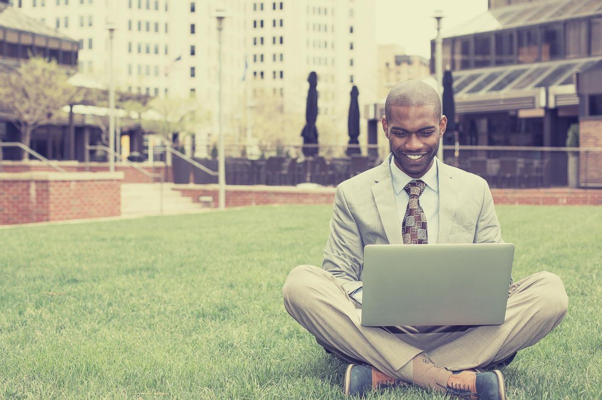 businessman working with laptop