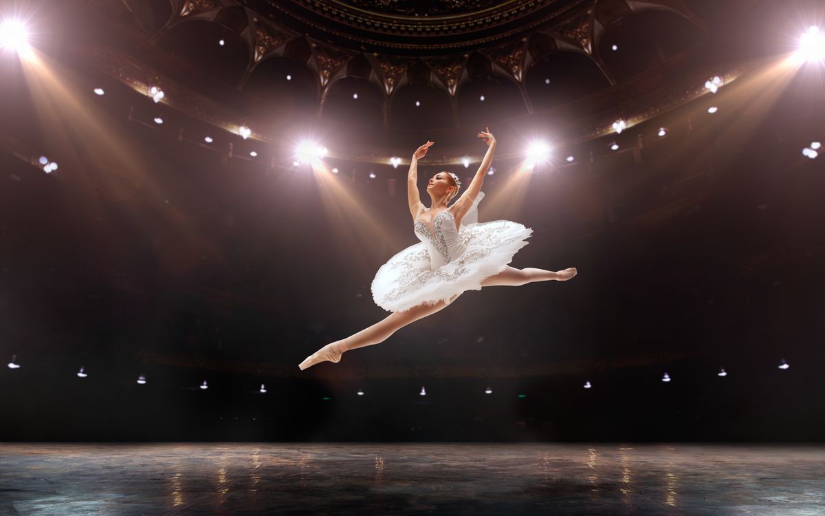 Classical ballet performed by a couple of ballet dancers on the stage