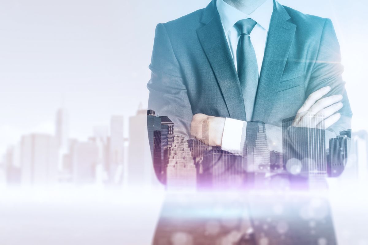 Confident businessman with advice about selling a business