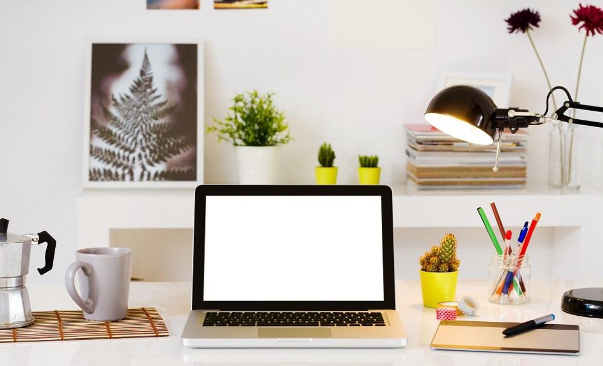 Contemporary workspace with computer