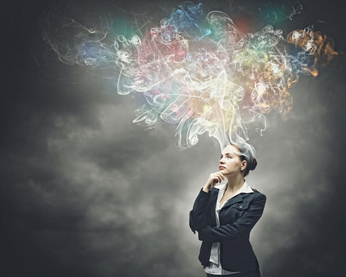 Employee thinking creatively