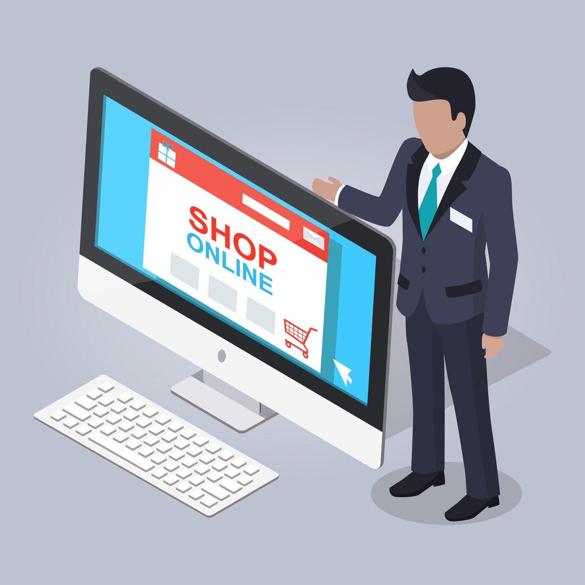 Entrepreneur buying an e-commerce website