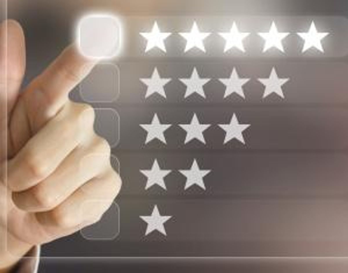 hand pushing online survey