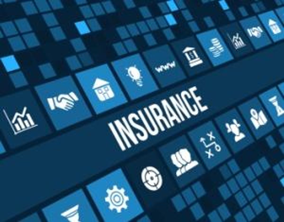 Insurance concept image with business icons