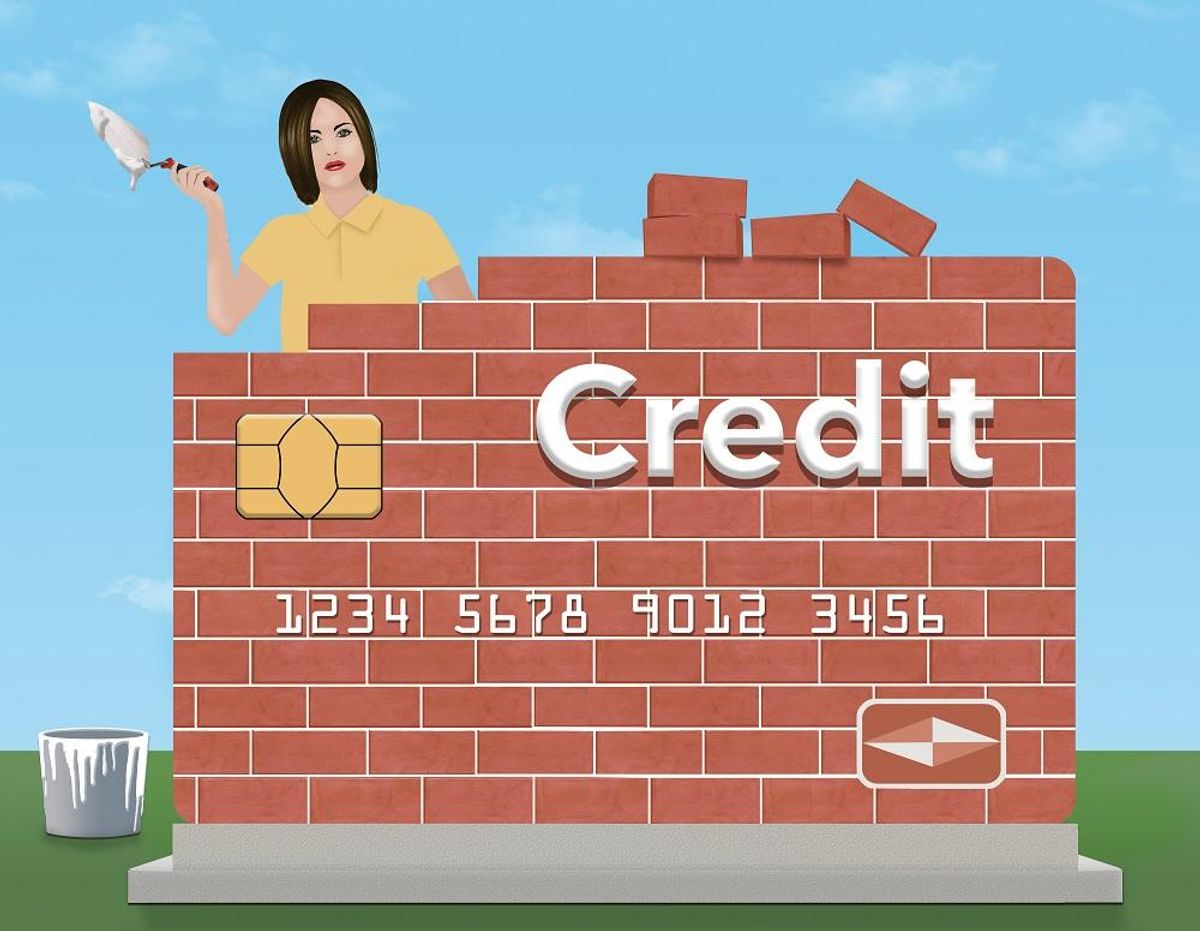 Small business owner building credit through a loan