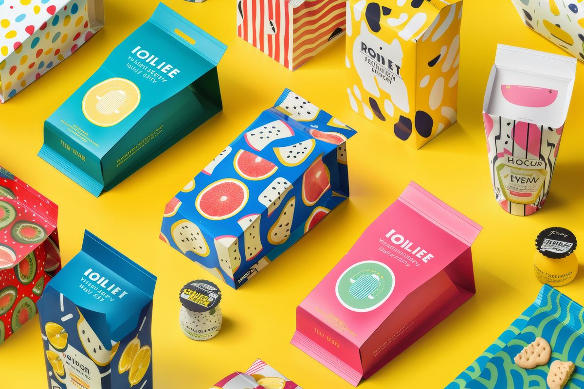 Vibrant branded packaging designed to appeal influencers