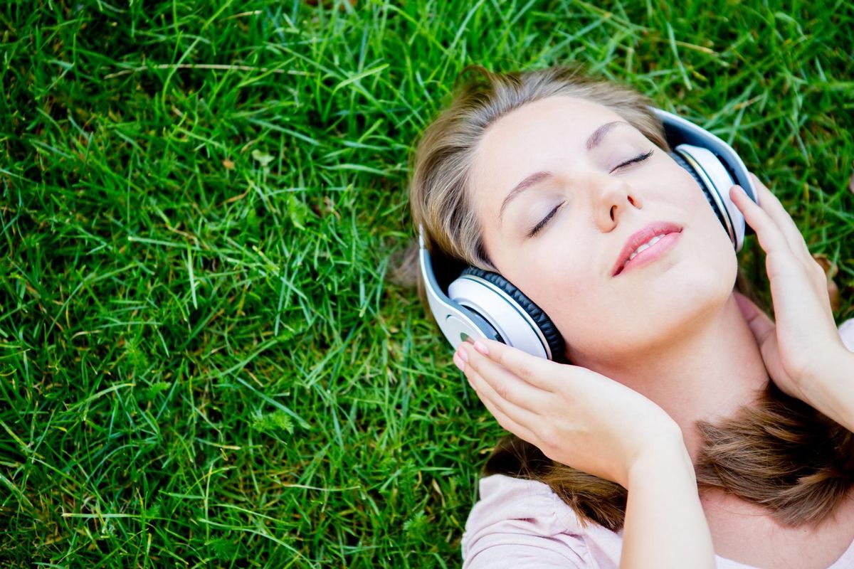 Woman listening to music