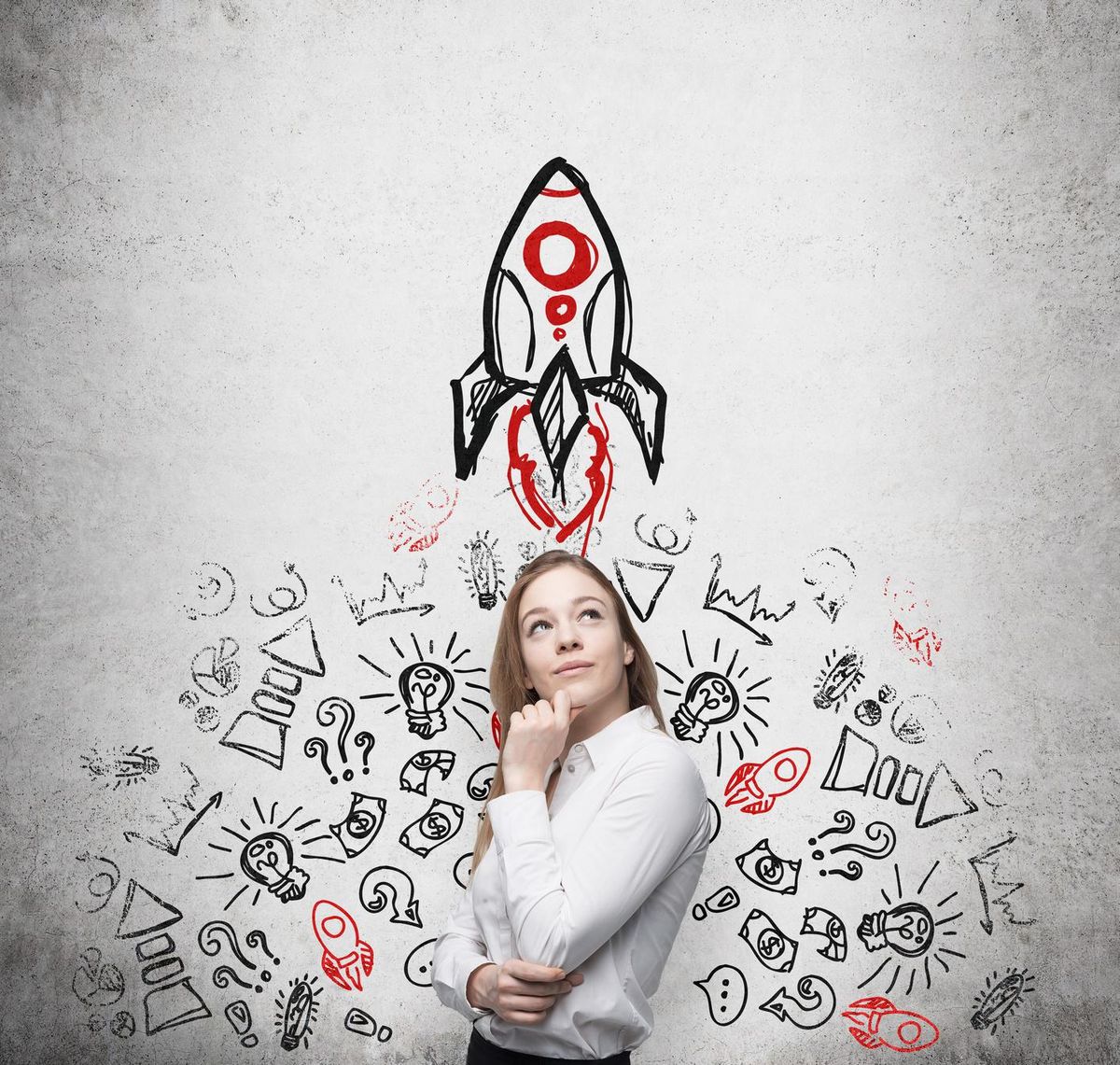 Woman thinking about starting a business without a business plan